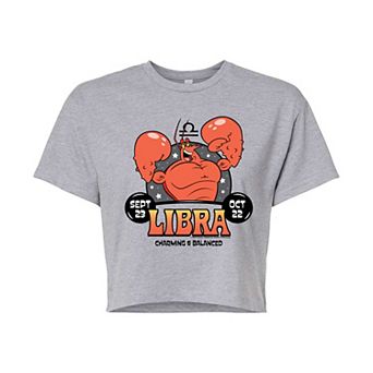 Juniors' SpongeBob SquarePants Larry The Lobster Libra Cropped Tee