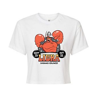 Juniors' SpongeBob SquarePants Larry The Lobster Libra Cropped Tee