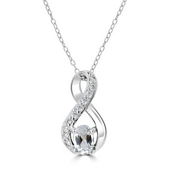 Gemistry Sterling Silver Stone & Cubic Zirconia Infinity Pendant Necklace