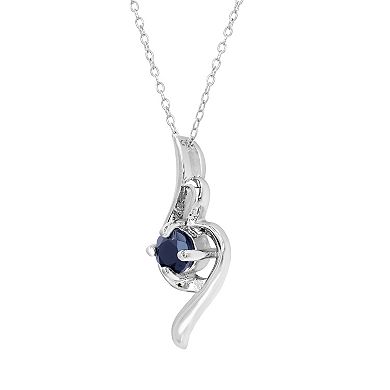 Gemistry Sterling Silver Stone Swirl Pendant Necklace