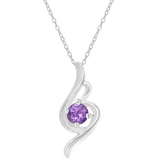 Gemistry Sterling Silver Stone Swirl Pendant Necklace