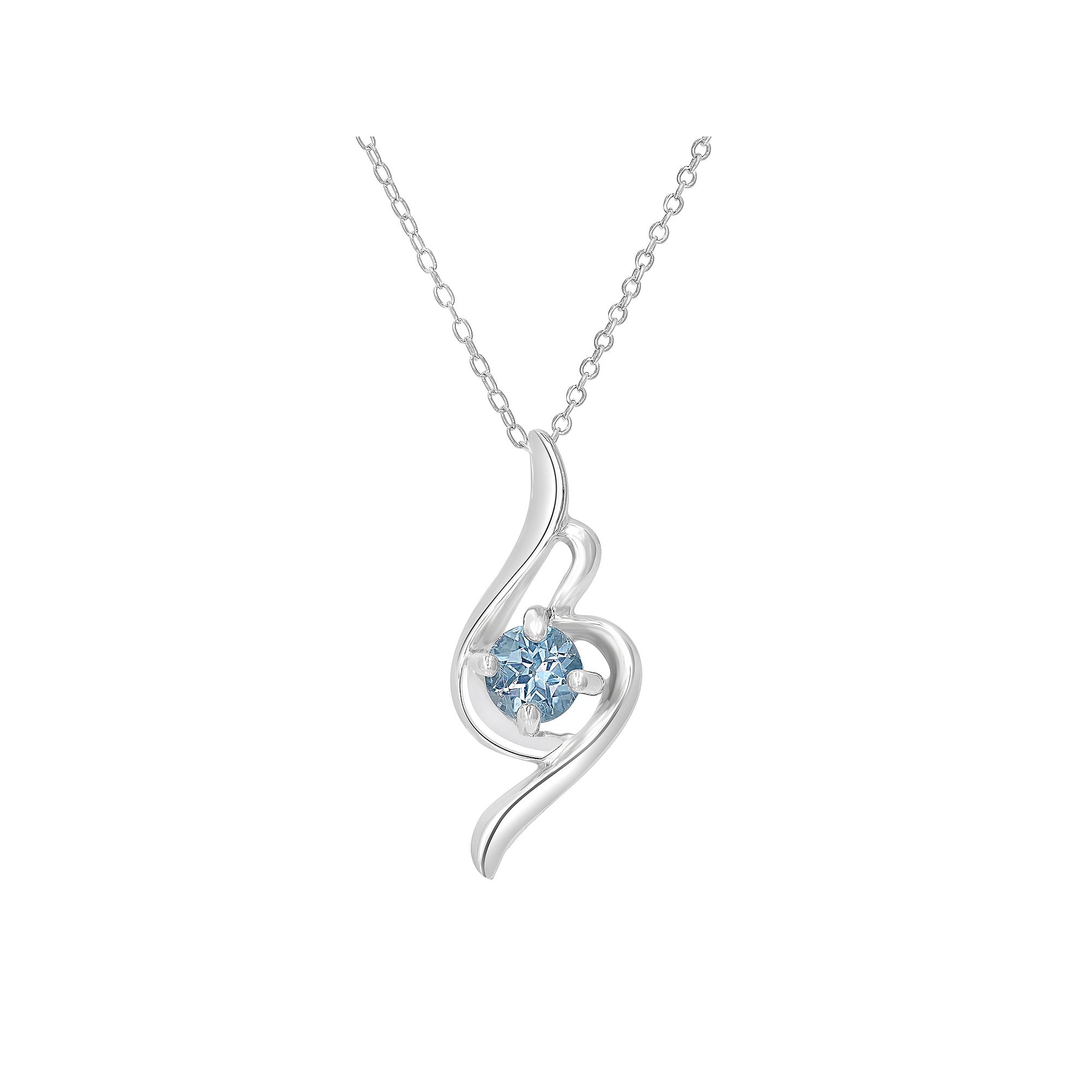 Gemistry Sterling Silver Stone Swirl Pendant Necklace, Womens, Size: 18-2
