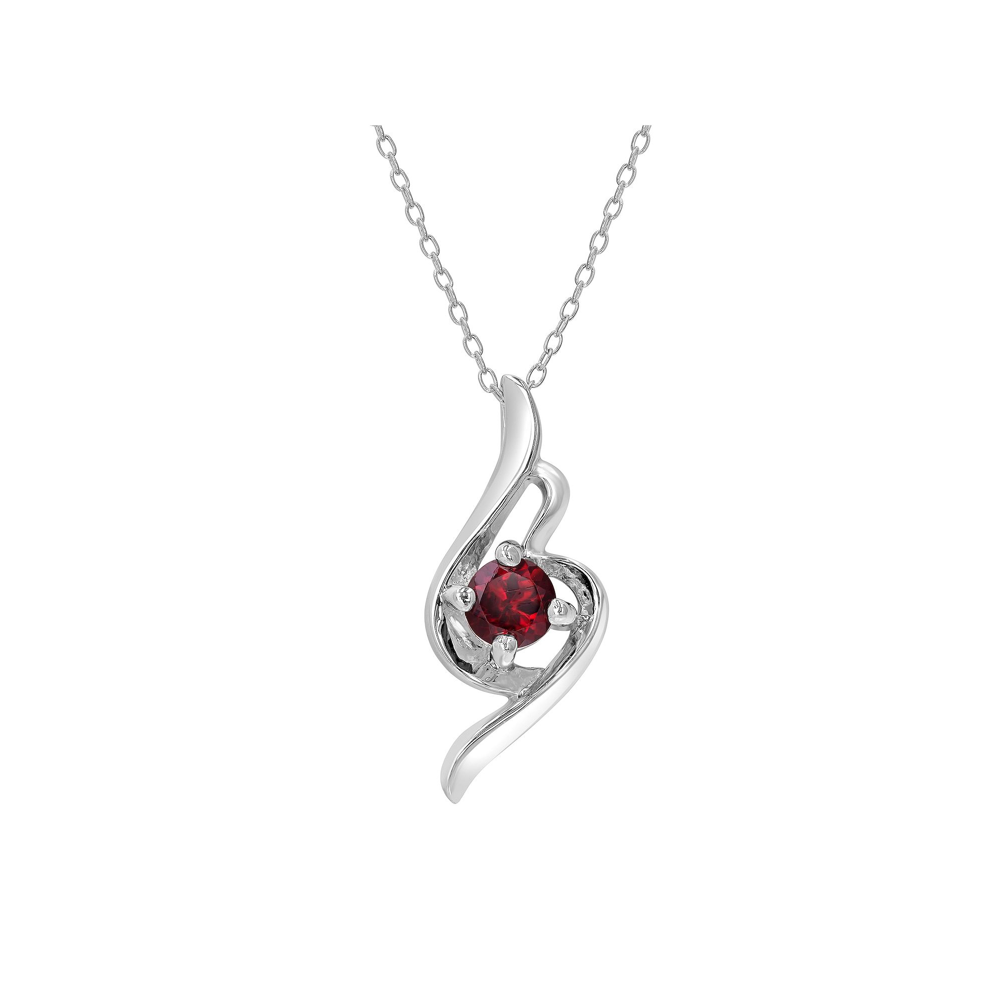 Gemistry Sterling Silver Stone Swirl Pendant Necklace, Womens, Size: 18-2