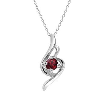 Gemistry Sterling Silver Stone Swirl Pendant Necklace