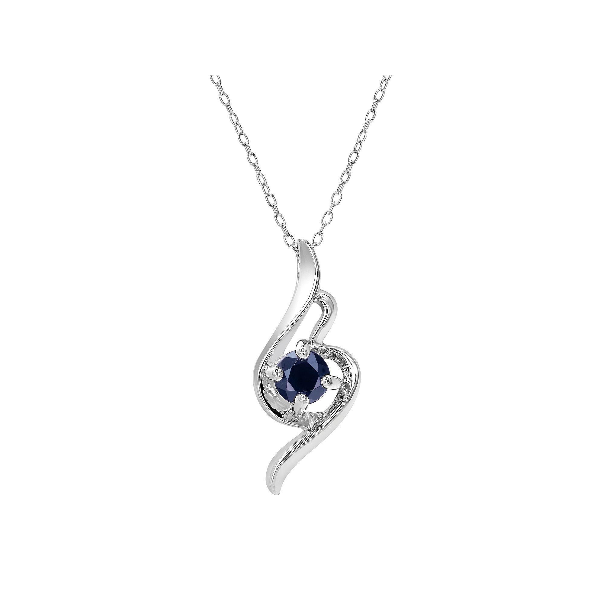 Gemistry Sterling Silver Stone Swirl Pendant Necklace, Womens, Size: 18-2
