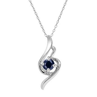 Gemistry Sterling Silver Stone Swirl Pendant Necklace