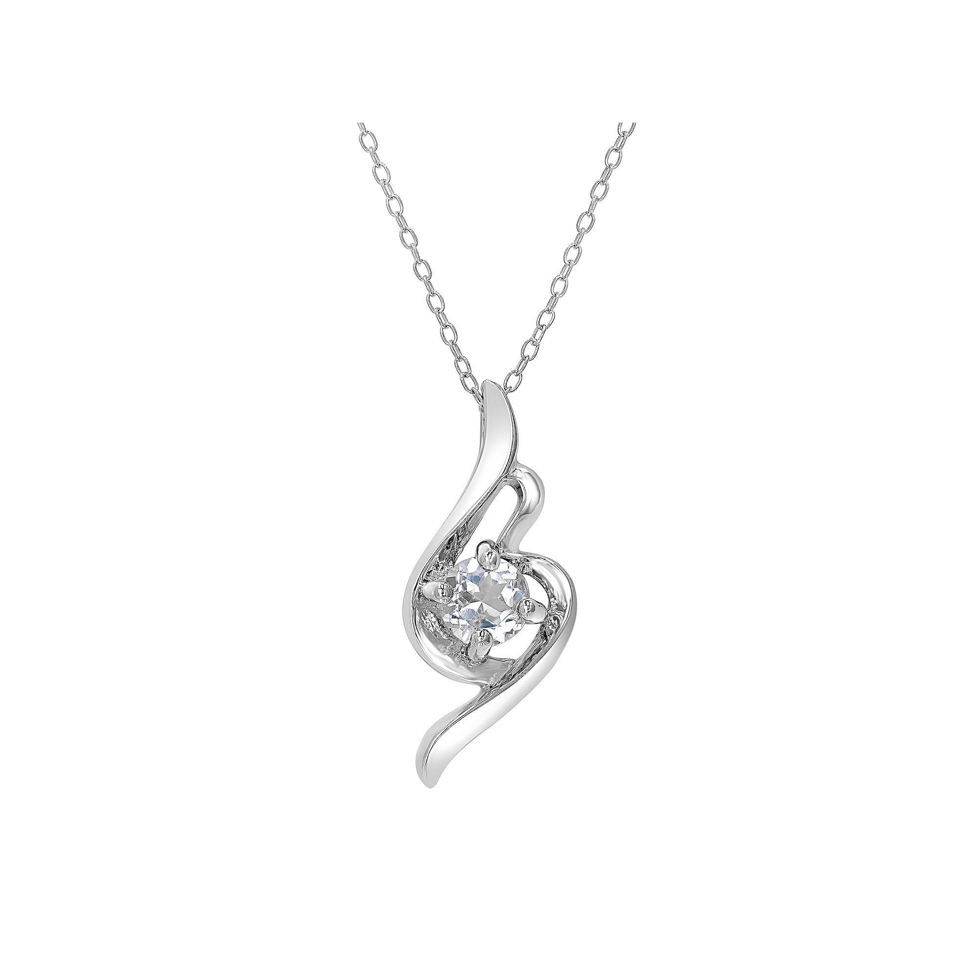 Gemistry Sterling Silver Stone Swirl Pendant Necklace, Womens, Size: 18-2