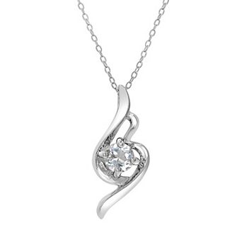 Gemistry Sterling Silver Stone Swirl Pendant Necklace