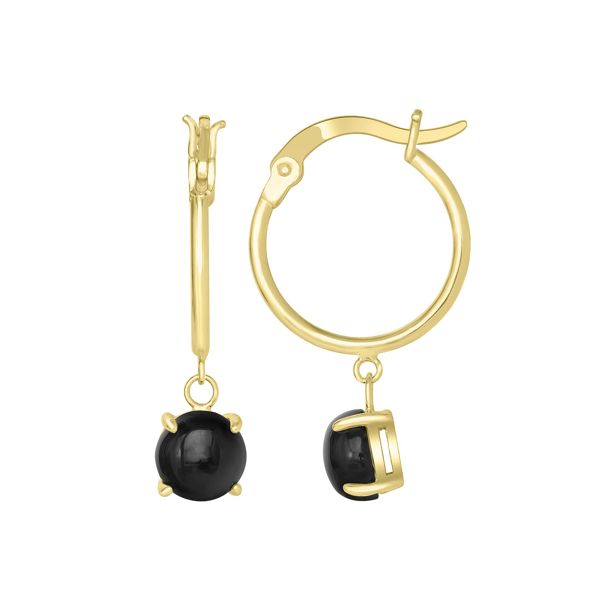 Gemistry 14k Gold Over Sterling Silver Stone Drop Hoop Earrings, Womens, B