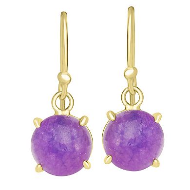 Gemistry 14k Gold Over Sterling Silver Stone Round Drop Earrings