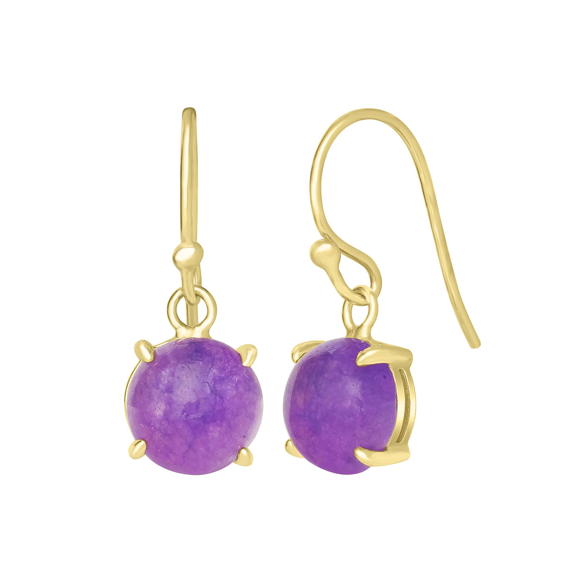 Gemistry 14k Gold Over Sterling Silver Stone Round Drop Earrings, Womens, 