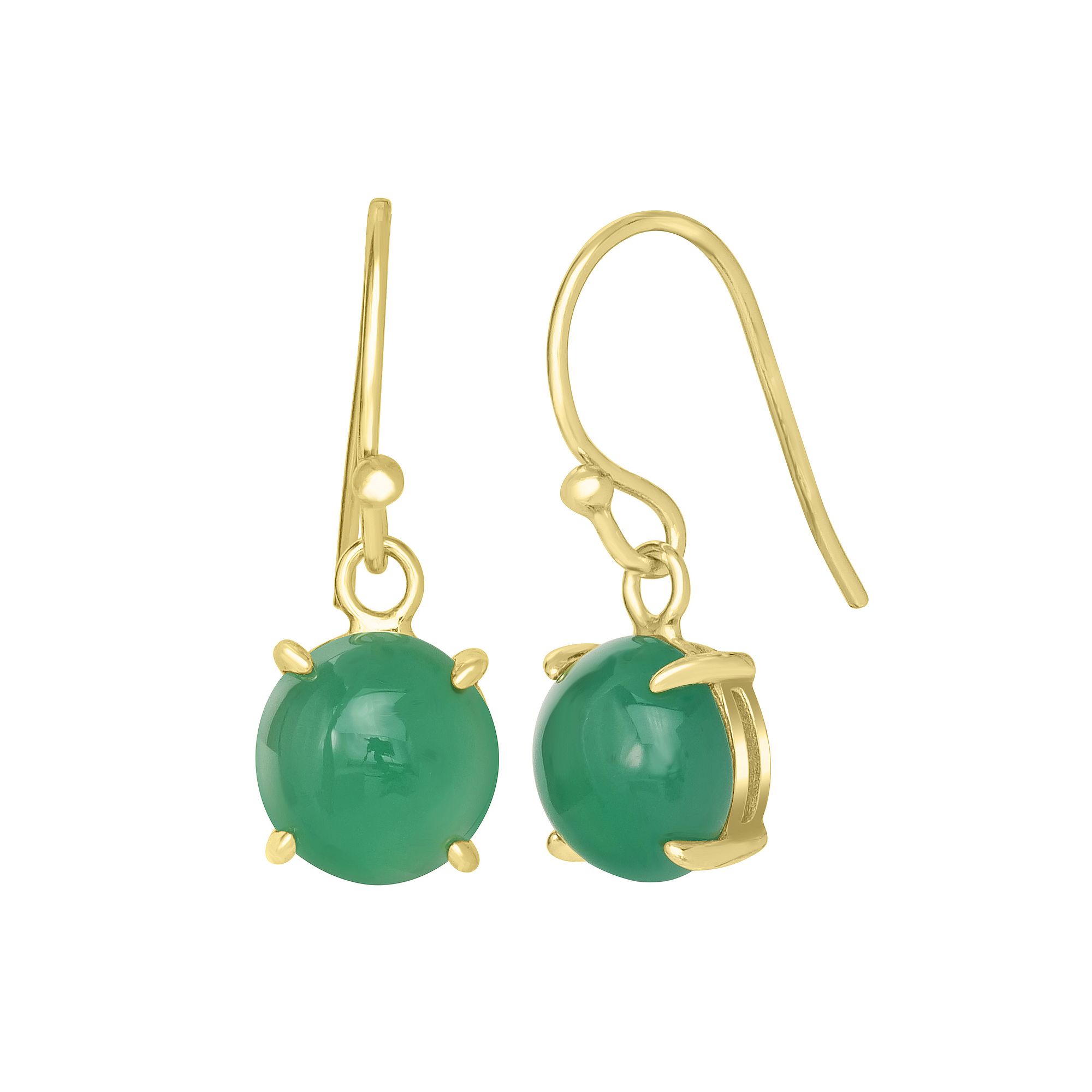 Gemistry 14k Gold Over Sterling Silver Stone Round Drop Earrings, Womens, 
