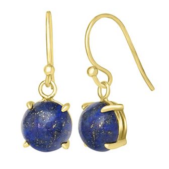Gemistry 14k Gold Over Sterling Silver Stone Round Drop Earrings
