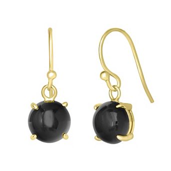 Gemistry 14k Gold Over Sterling Silver Stone Round Drop Earrings