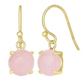 Gemistry 14k Gold Over Sterling Silver Stone Round Drop Earrings