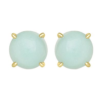 Gemistry 14k Gold Over Sterling Silver Stone Round Stud Earrings