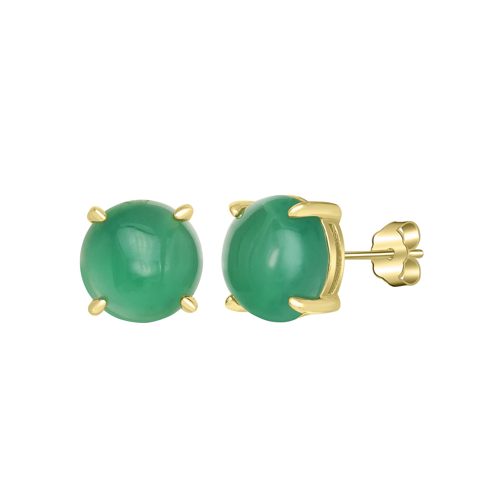 Gemistry 14k Gold Over Sterling Silver Stone Round Stud Earrings, Womens, 