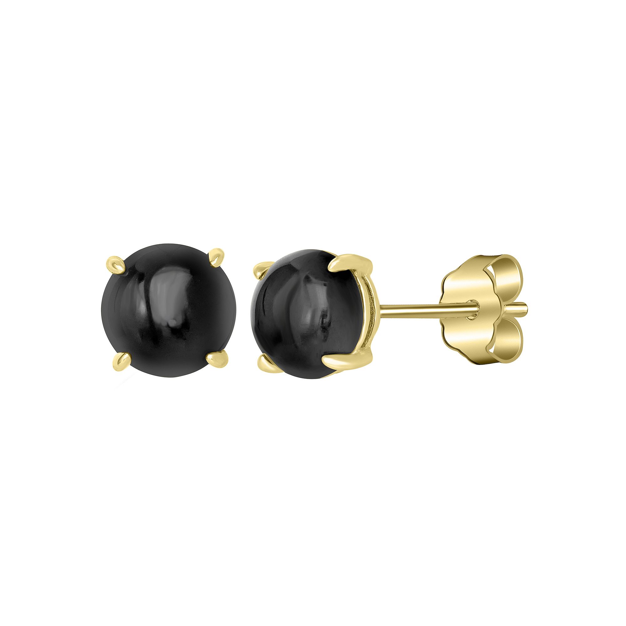 Gemistry 14k Gold Over Sterling Silver Stone Round Stud Earrings, Womens, 