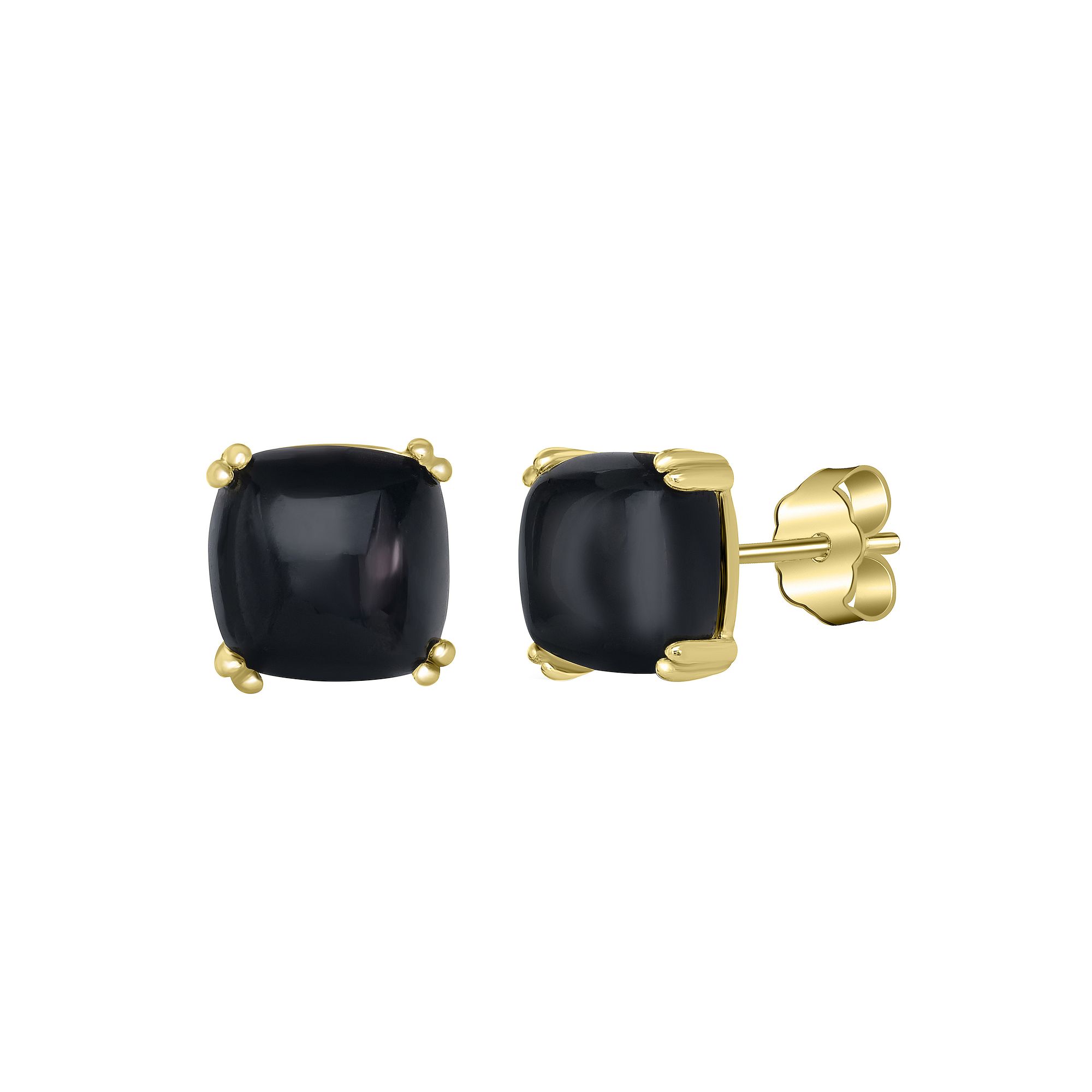 Gemistry 14k Gold Over Sterling Silver Cabachon Stone Square Stud Earrings,