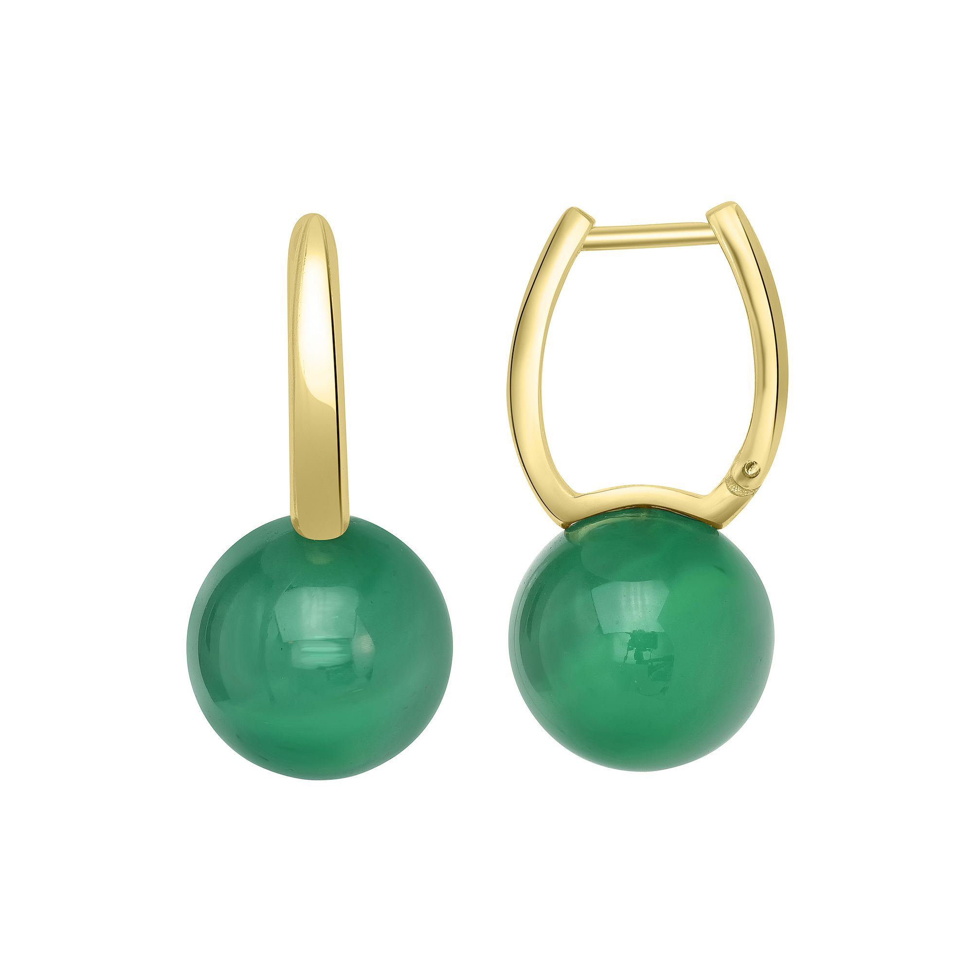 Gemistry 14k Gold Over Sterling Silver Stone Ball Huggie Earrings, Womens,