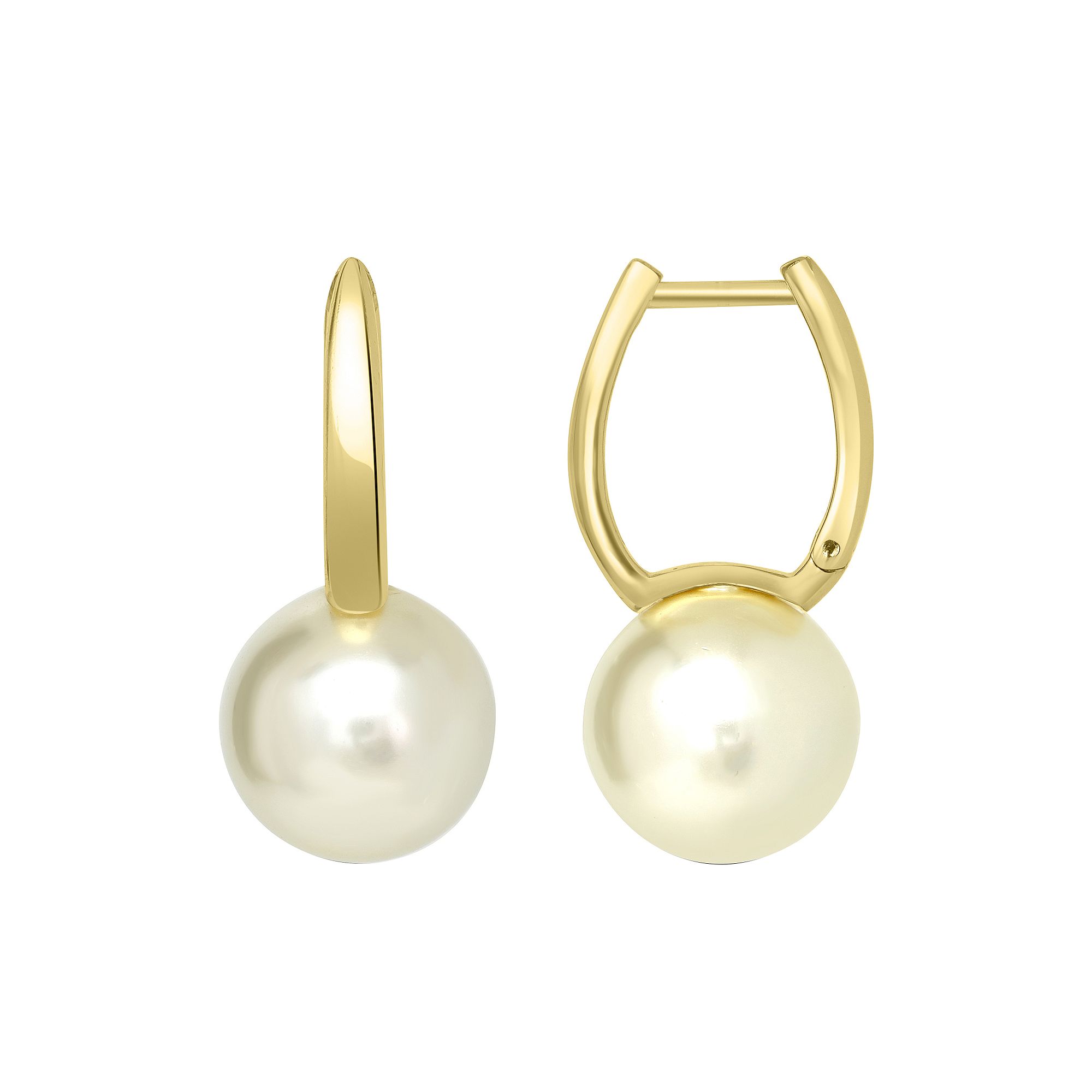 Gemistry 14k Gold Over Sterling Silver Stone Ball Huggie Earrings, Womens,