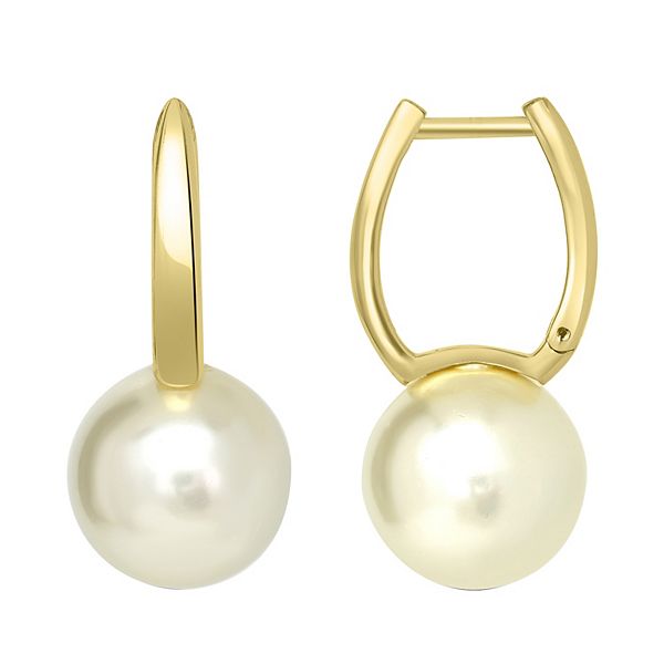 Gemistry 14k Gold Over Sterling Silver Stone Ball Huggie Earrings