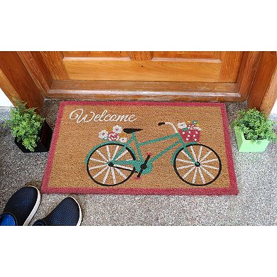 RugSmith Welcome Flowery Bicycle Doormat