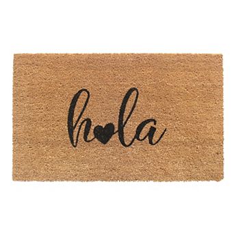 RugSmith Hola Script Heart Corazon Doormat
