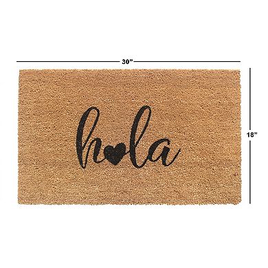 RugSmith Hola Script Heart Corazon Doormat