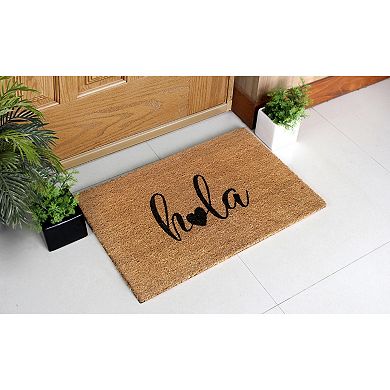 RugSmith Hola Script Heart Corazon Doormat