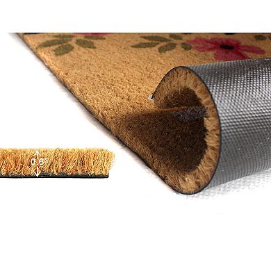 RugSmith Pink Floral Detail Home Doormat