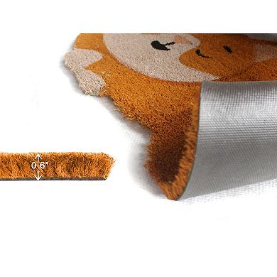 RugSmith Sleeping Orange Tabby Cat Shape Doormat