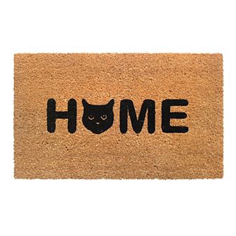RugSmith Black Cat Face Home Script Doormat