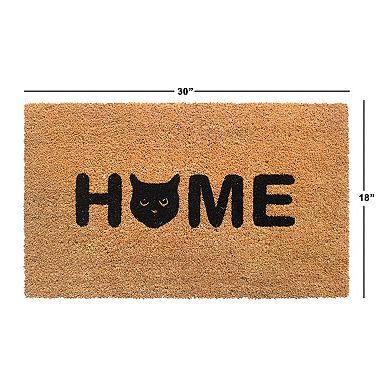 RugSmith Black Cat Face Home Script Doormat
