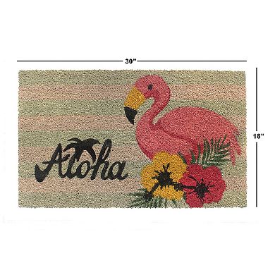 RugSmith Aloha Flamingo Doormat