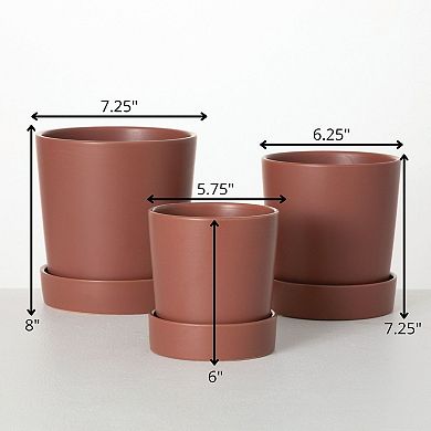 Sullivan's Sand Planter with Saucer 3-Piece Set