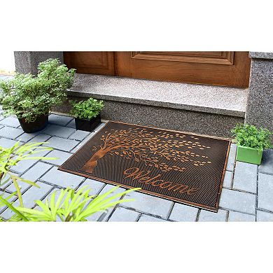 RugSmith Copper-Tone Windy Welcome Tree Doormat