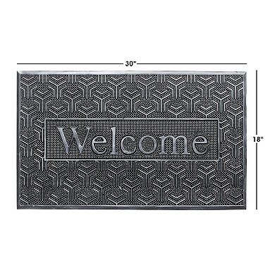 RugSmith Silver-Tone Geometric Welcome Doormat
