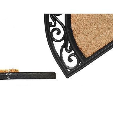 RugSmith Semi-Circle Faux Ironwork Border Doormat