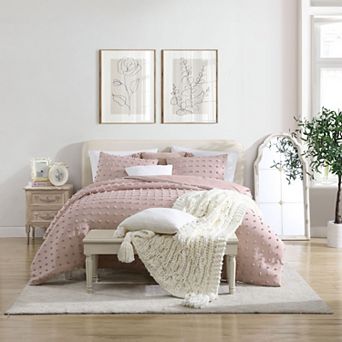 Swift Home Fluffy Pom Pom Comforter Set with Shams
