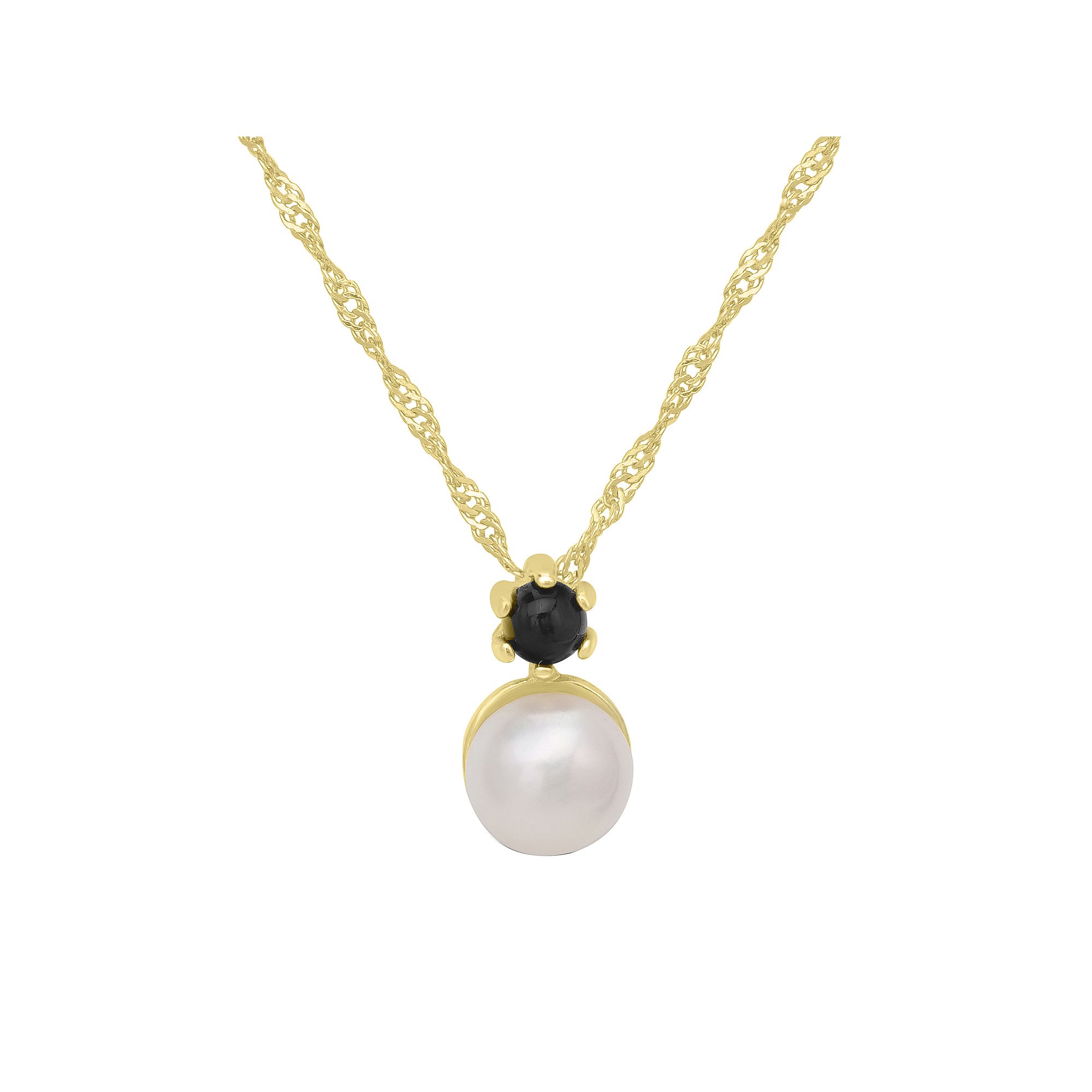 Gemistry 14k Gold over Sterling Silver Black Onyx & Freshwater Cultured Pe