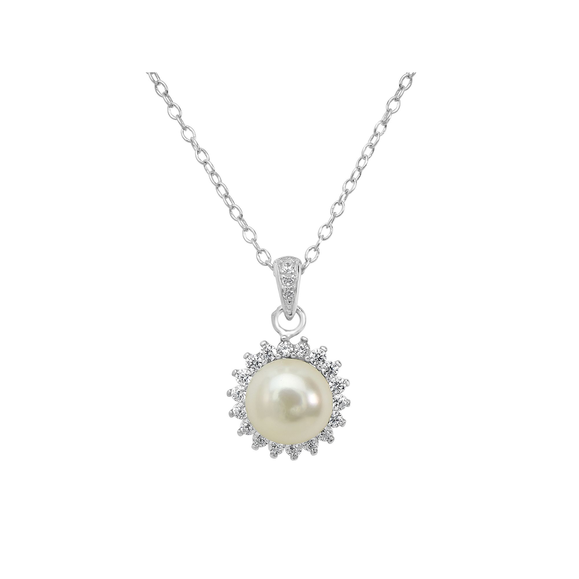 Gemistry Sterling Silver Freshwater Cultured Pearl & Cubic Zirconia Starbu