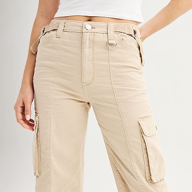 Juniors' SO® High-Rise Belted Wide Leg Cargo Pants