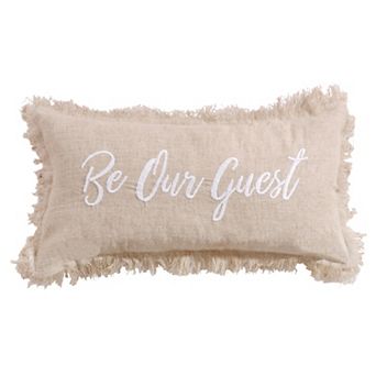 Levtex Home Pembroke Spa Be Our Guest Burlap Decorative Throw Pillow