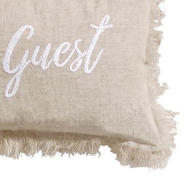 Levtex Home Pembroke Spa Be Our Guest Burlap Decorative Throw Pillow