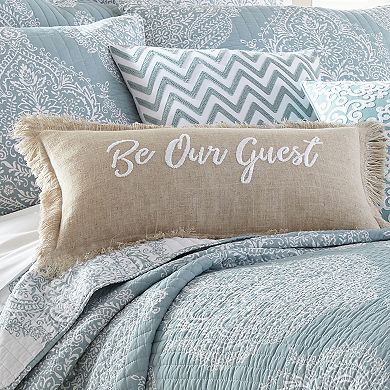 Levtex Home Pembroke Spa Be Our Guest Burlap Decorative Throw Pillow
