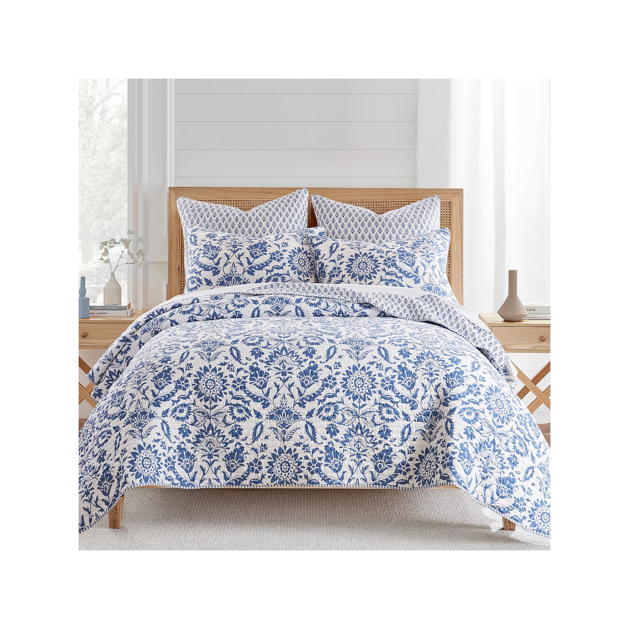 Levtex Home Clara Quilt Set or Euro Shams, Blue