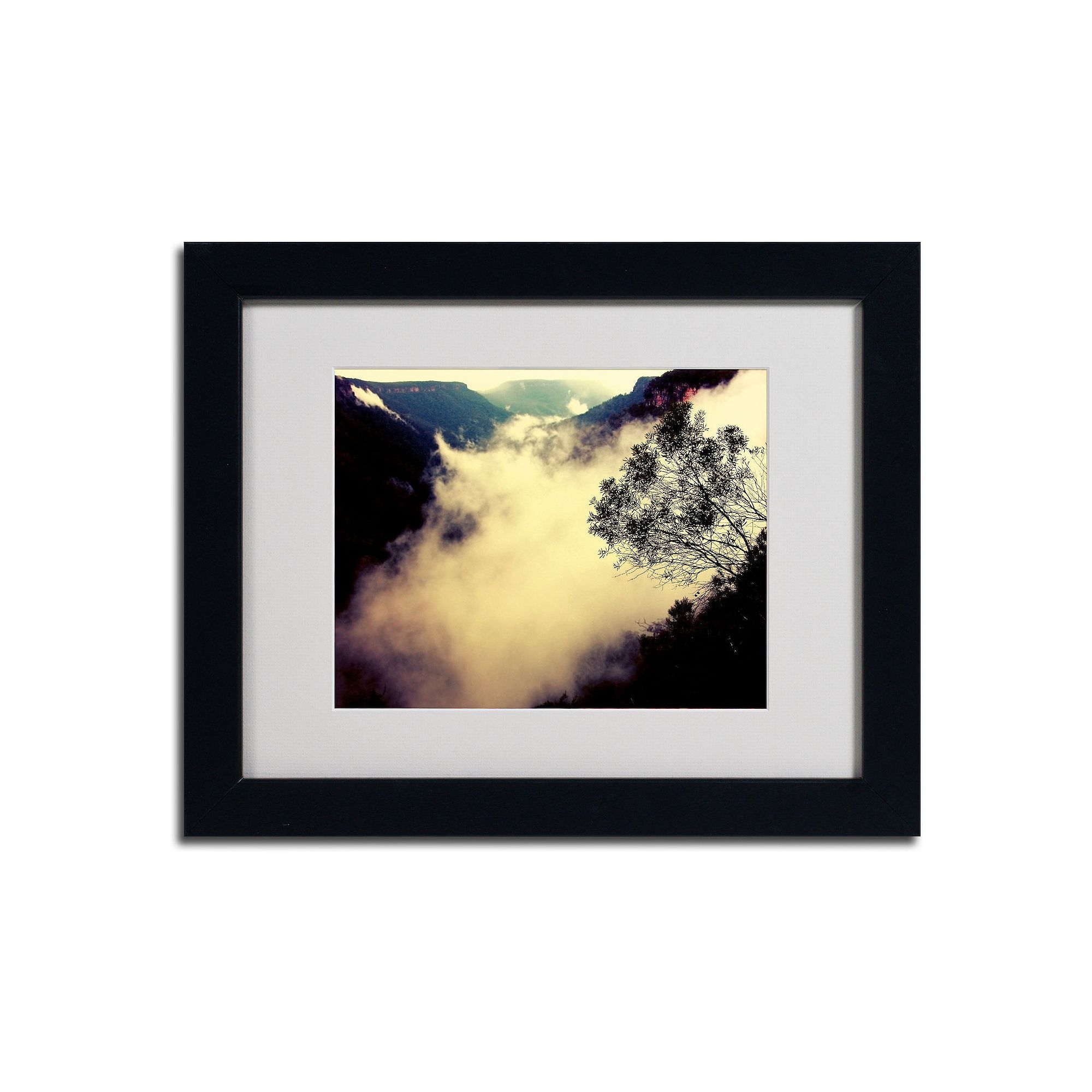 Trademark Fine Art Valley of Light Matted Framed Wall Art, Black Frame Whit
