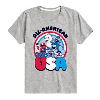 Boys 8-20 Sesame Street All-American USA Graphic Tee