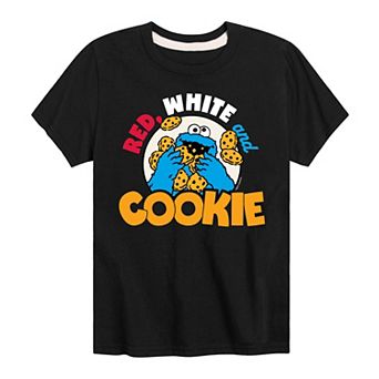 Boys 8-20 Sesame Street Red White & Cookie Graphic Tee